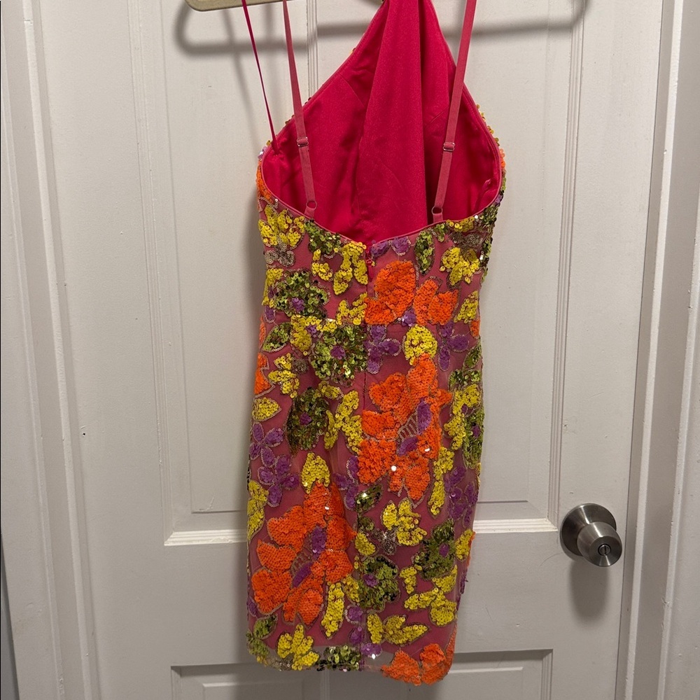 Sequin Floral Dress The Population Dress - Picture 3 of 3